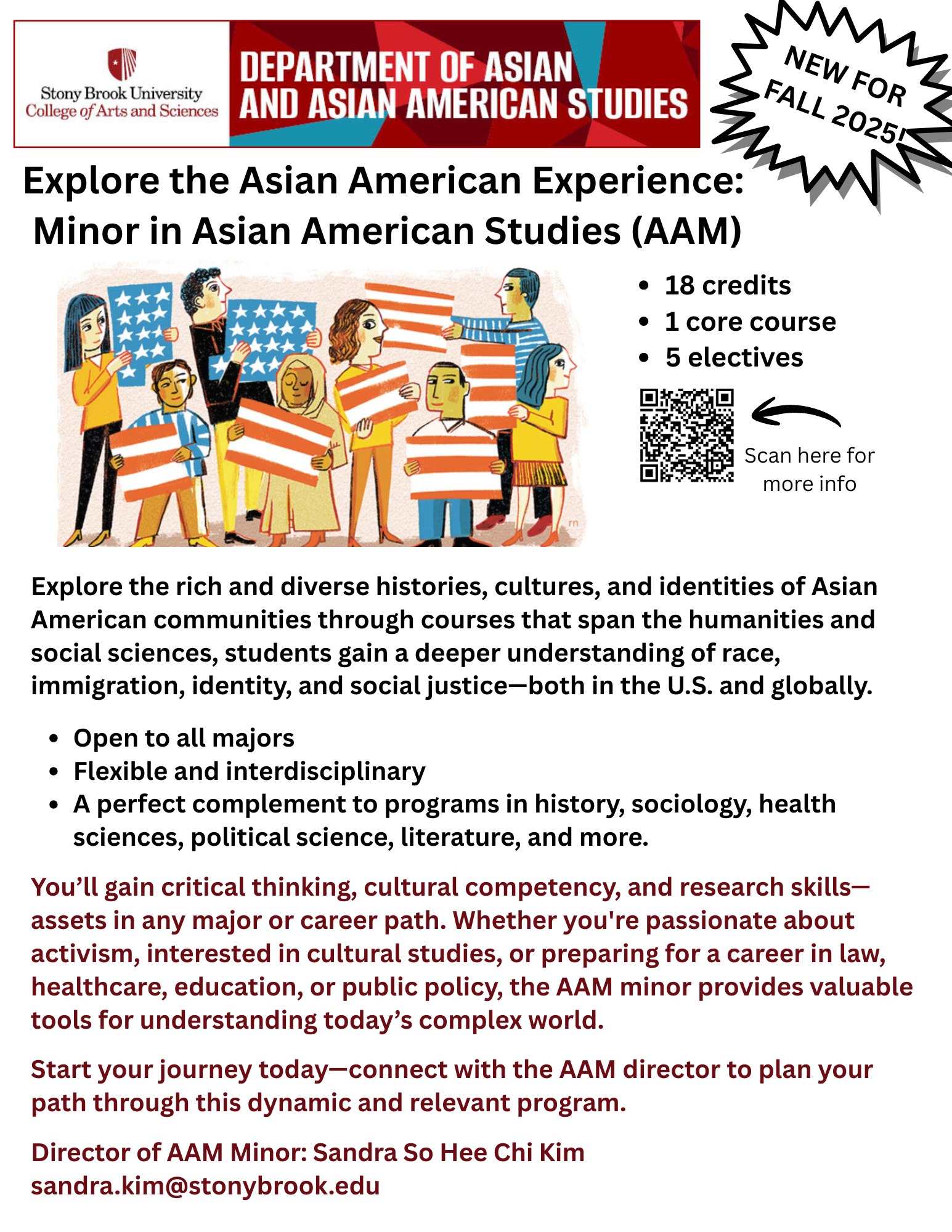 flyer describing the new asian american studies minor