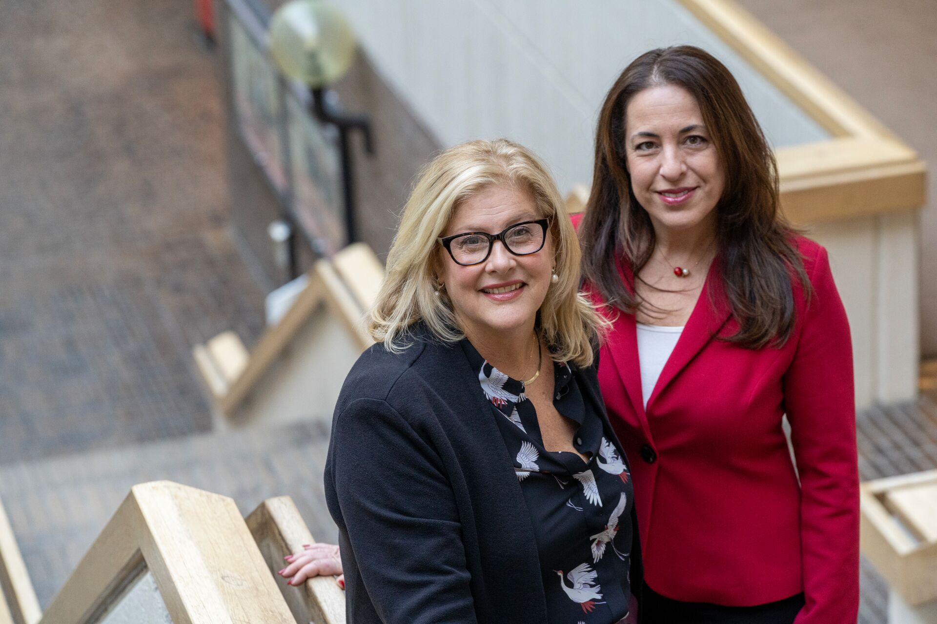 Hilary Noren and AnnaMaria Gounaris in Melville Library