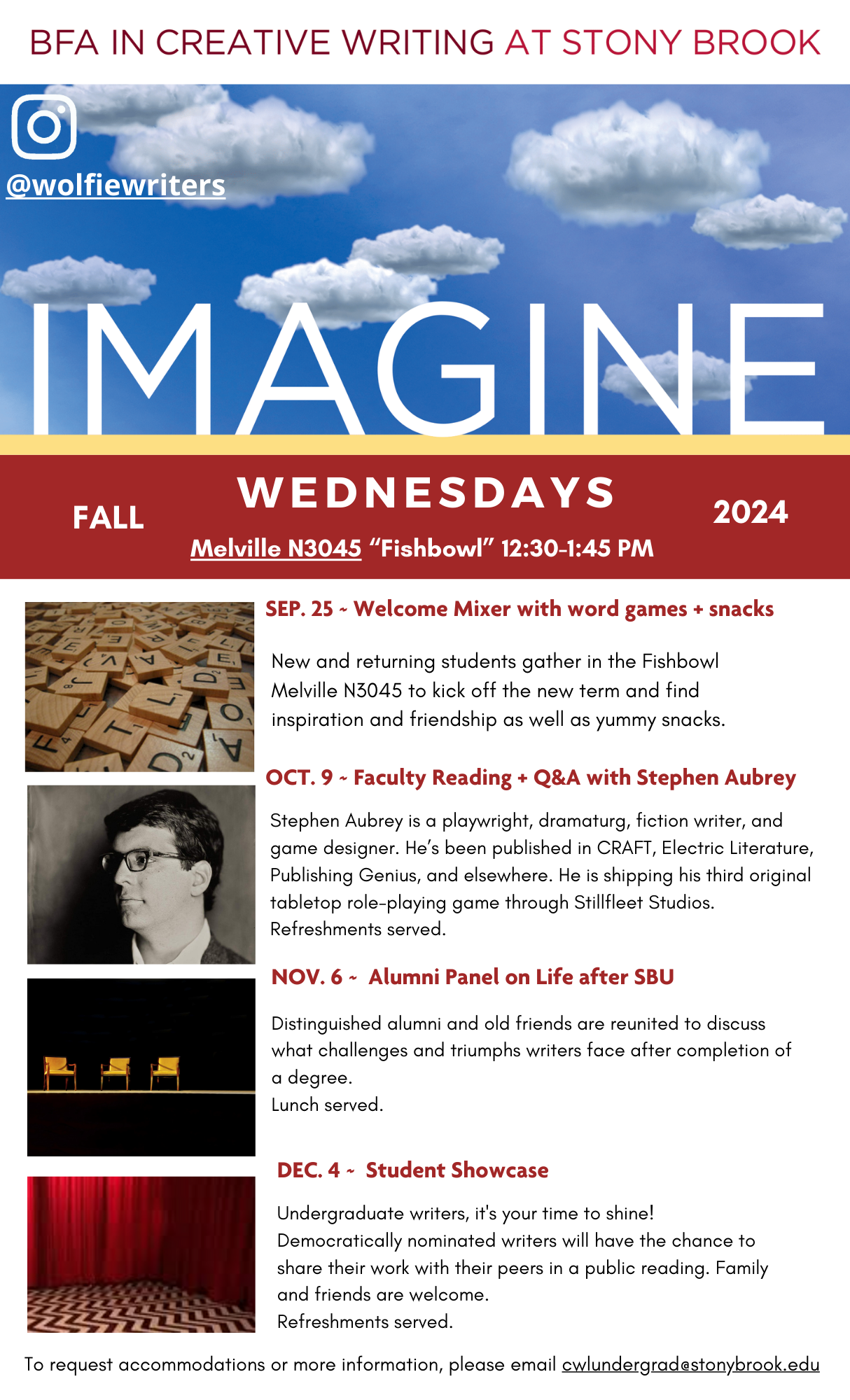 Fall 2024 IMAGINE Reading Series Events