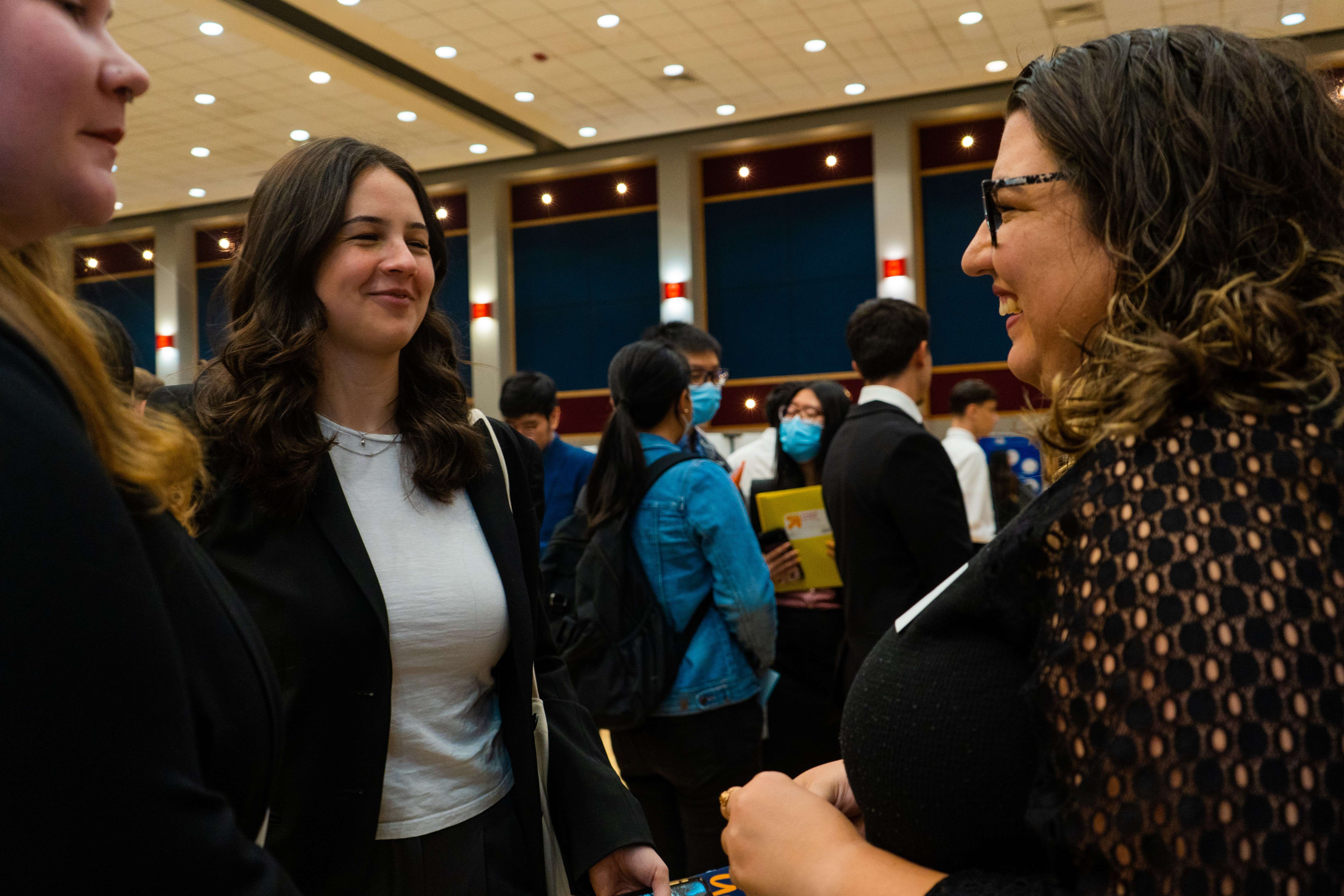 students at a career fair