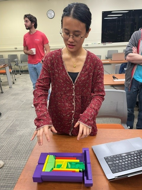 Win Lin, a postdoc at Stony Brook University's Center for Frontiers in Nuclear Science, assisted with collecting, cleaning, and assembling pieces of the 3D-printed detector.