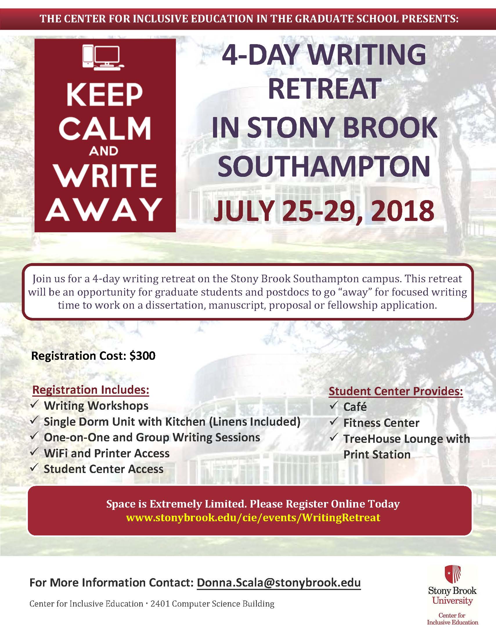 2018 Summer Writing Retreat Flyer