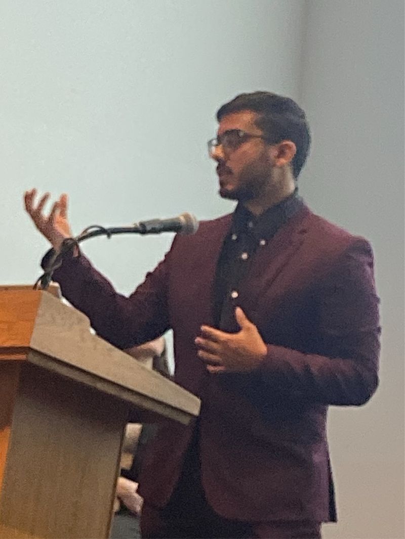 ECE Coordinator and Faculty Mentor Adam Ortiz explaining CRIZM to students.