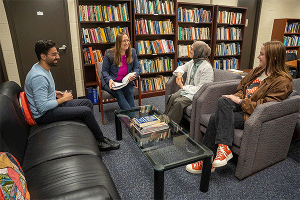 Master's Degree Program Elizabeth Hewitt with group of students