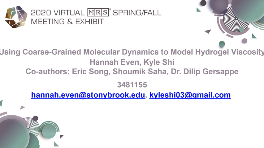 Using Coarse-Grained Molecular Dynamics to Model Hydrogel Viscosity