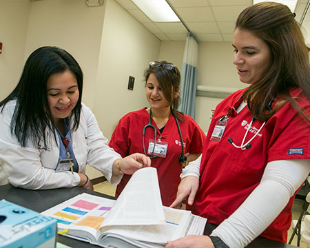 Students and faculty in the school of health professions program