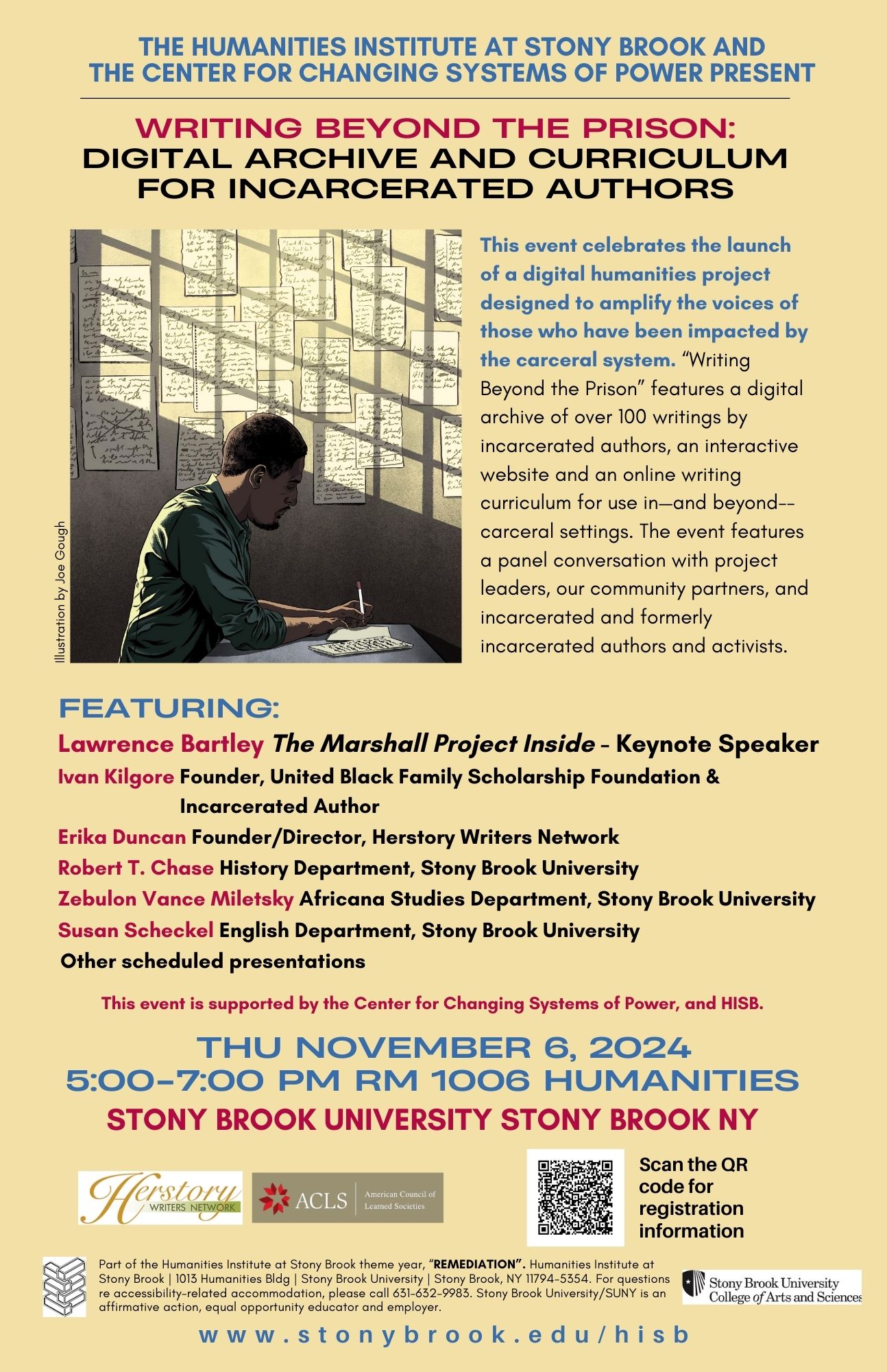 Writing Beyond the Prison November 6 event poster