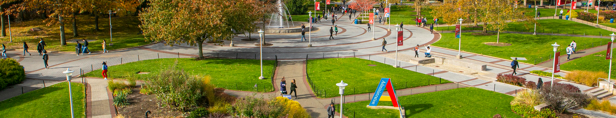 Image of Academic Mall from Roof of the Administration Building on Main Campus.