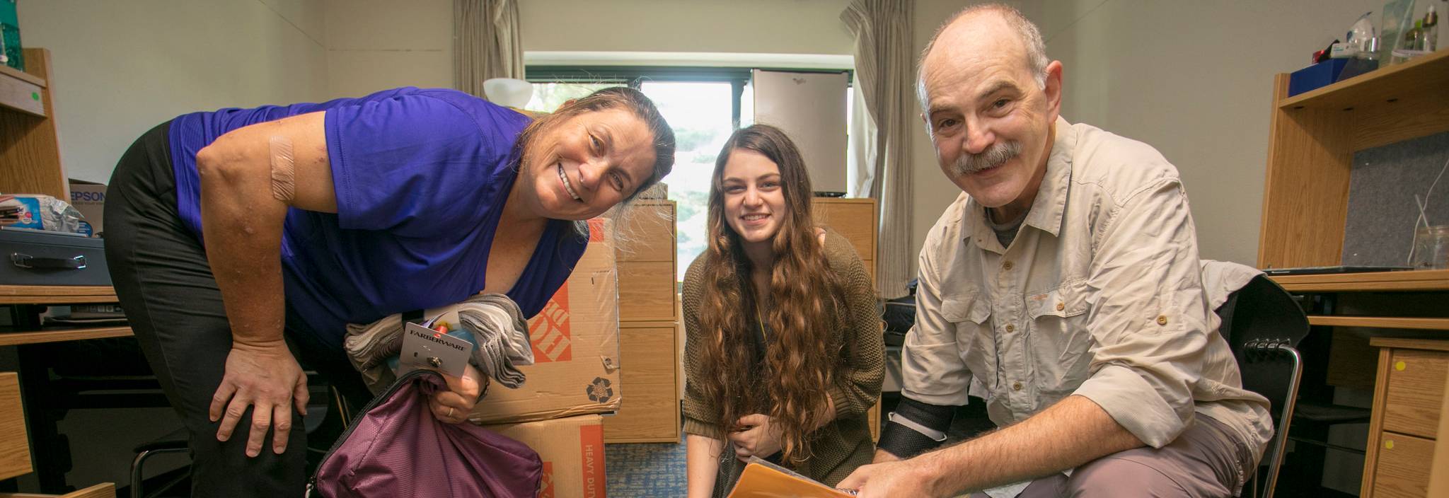 Family during move in