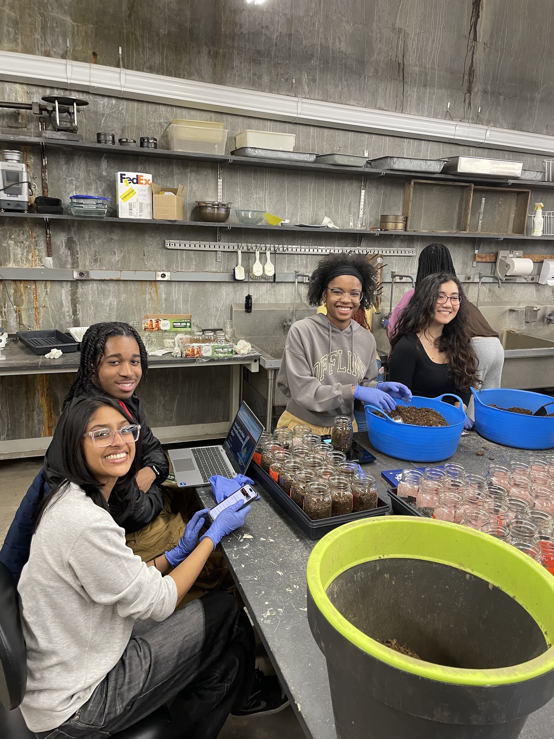 Group of students in a lab