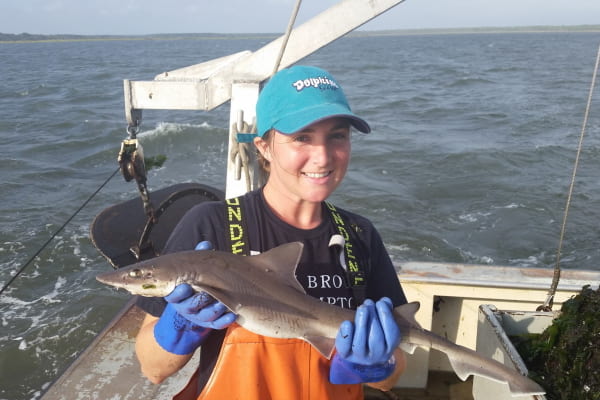 Tyler Abruzzo holds a dogfish