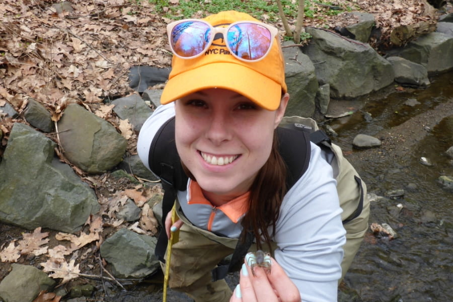 Danica Warns holds a rock