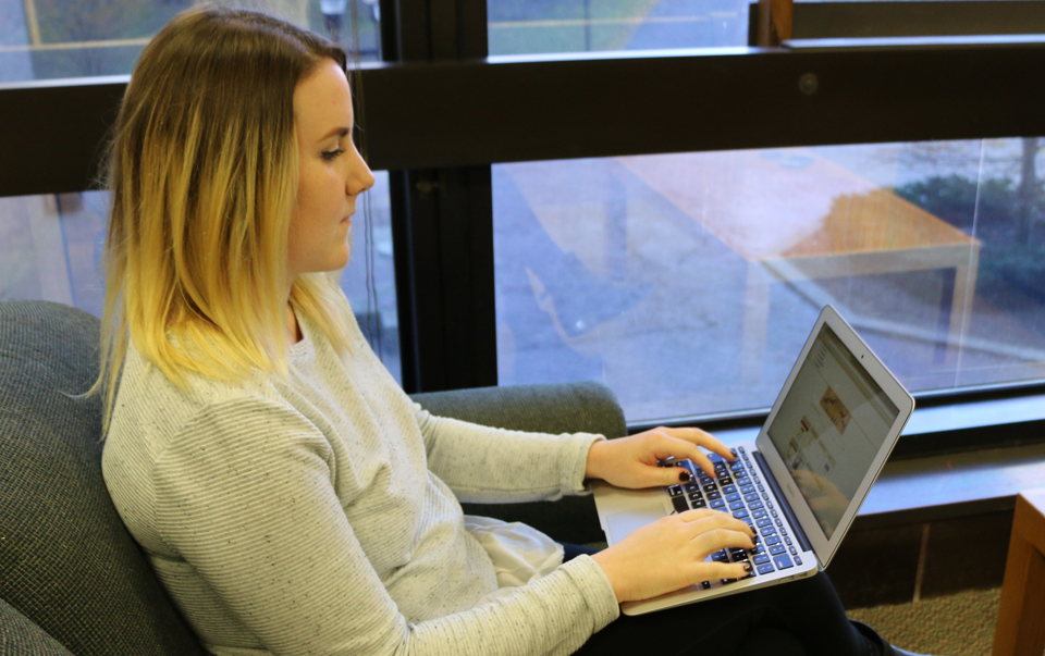 Student with laptop